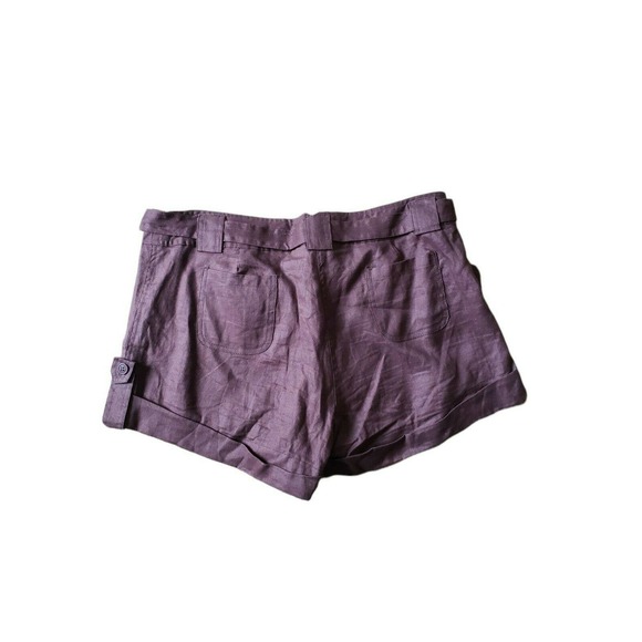 Venus The Luna Fit Linen Belted Shorts Brown Sz 12 - Picture 4 of 5
